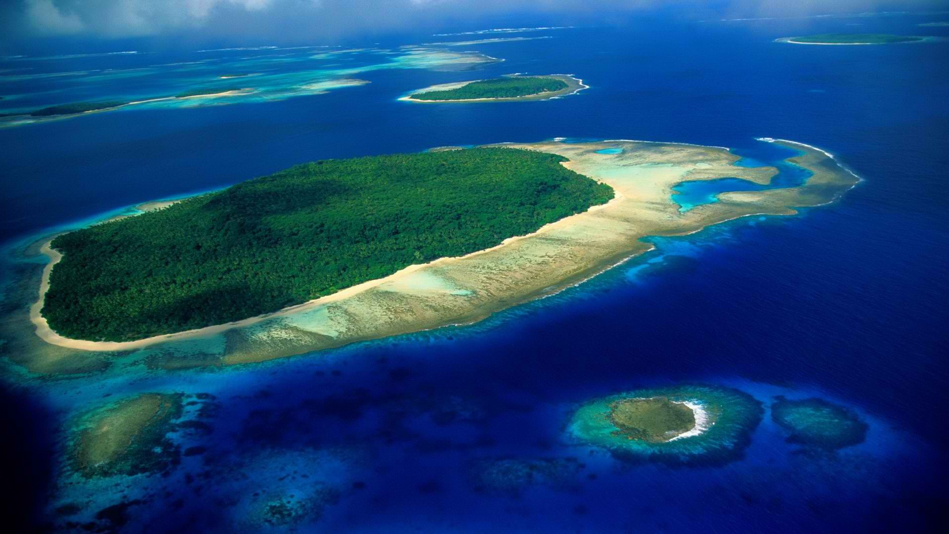 reef, South, Aerial, Pacific Wallpaper