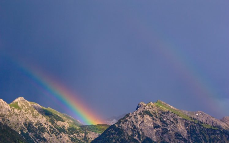 mountains, Landscapes, Nature, Rainbows HD Wallpaper Desktop Background