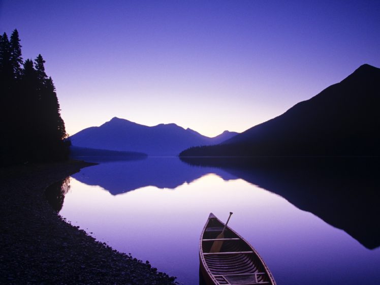 mountains, Landscapes, Trees, Boats, Lakes HD Wallpaper Desktop Background