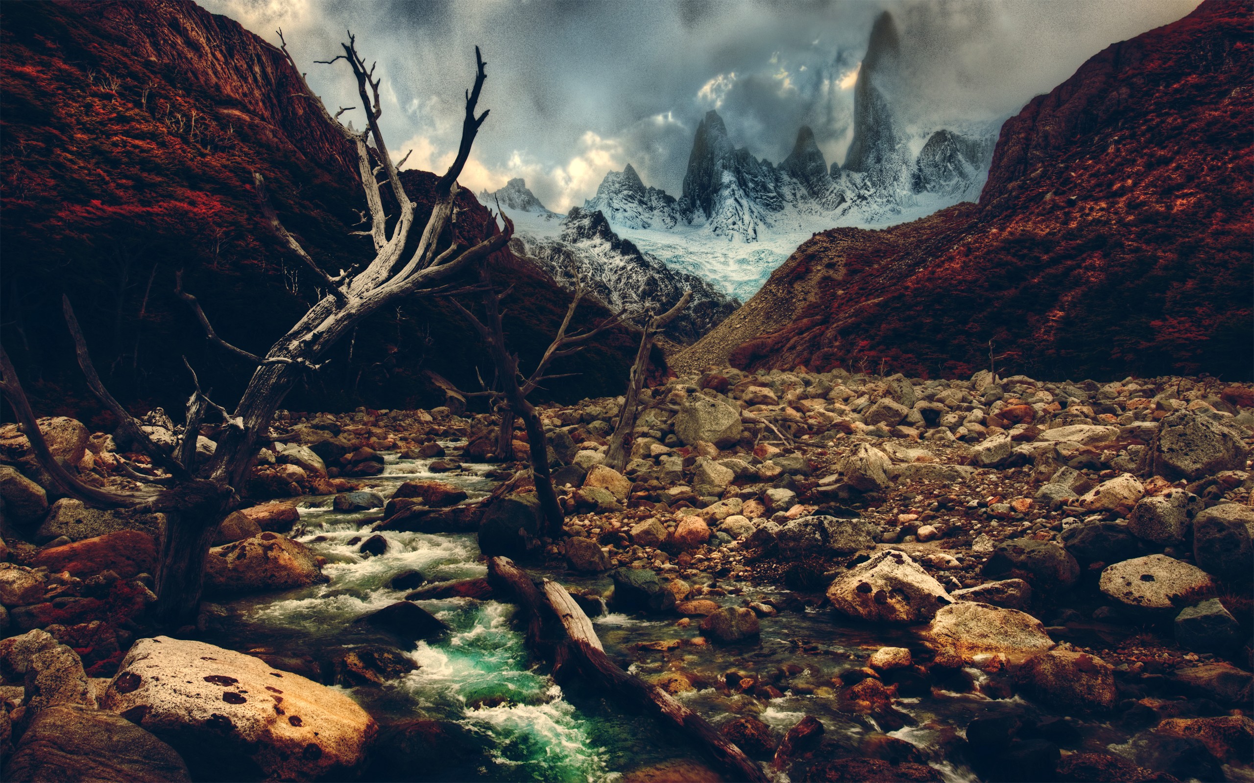 nature, Rocks, Crossing, Rivers, Andes Wallpaper