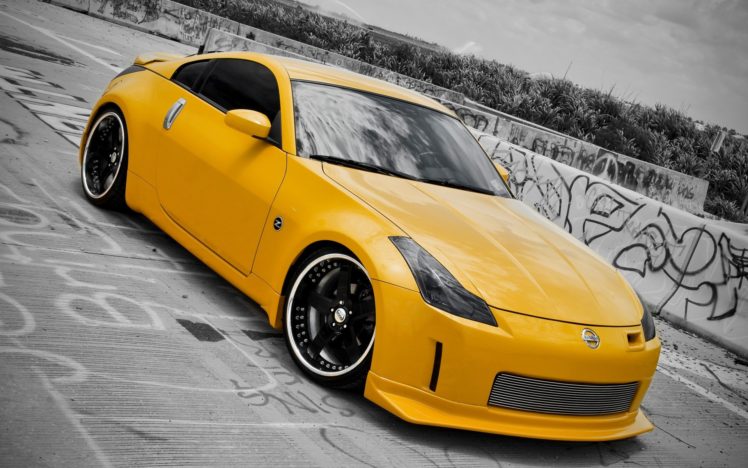 cars, Nissan, Vehicles, Selective, Coloring, Yellow, Cars HD Wallpaper Desktop Background