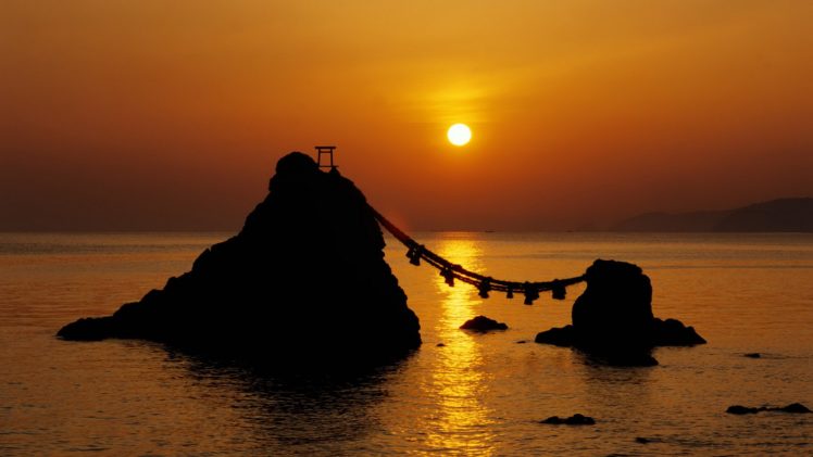 japan, Sunrise, Rocks HD Wallpaper Desktop Background