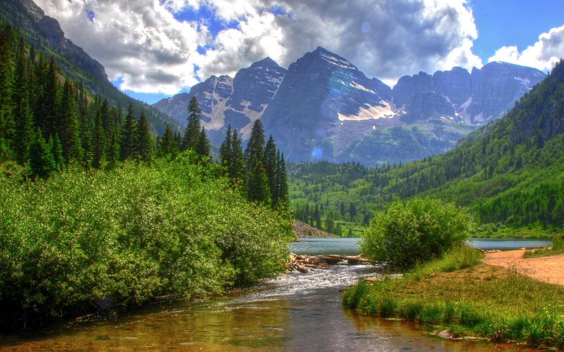 mountains, Nature, Rivers Wallpaper