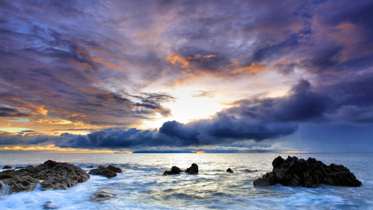 ocean, Clouds, Nature, Seas, Rocks, Skyscapes HD Wallpaper Desktop Background