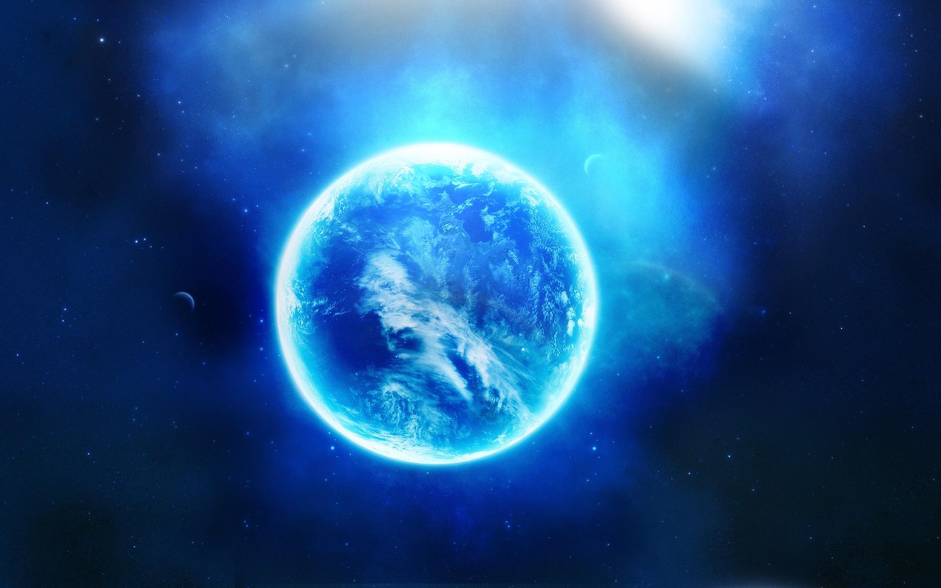 blue, Outer, Space, Planets, Nebulae Wallpaper