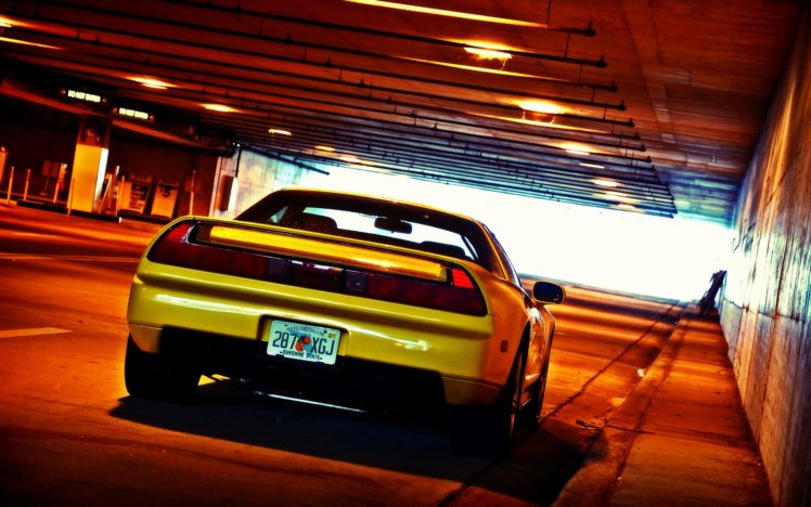 yellow, Cars, Honda, Nsx, Tunnel, Jdm HD Wallpaper Desktop Background