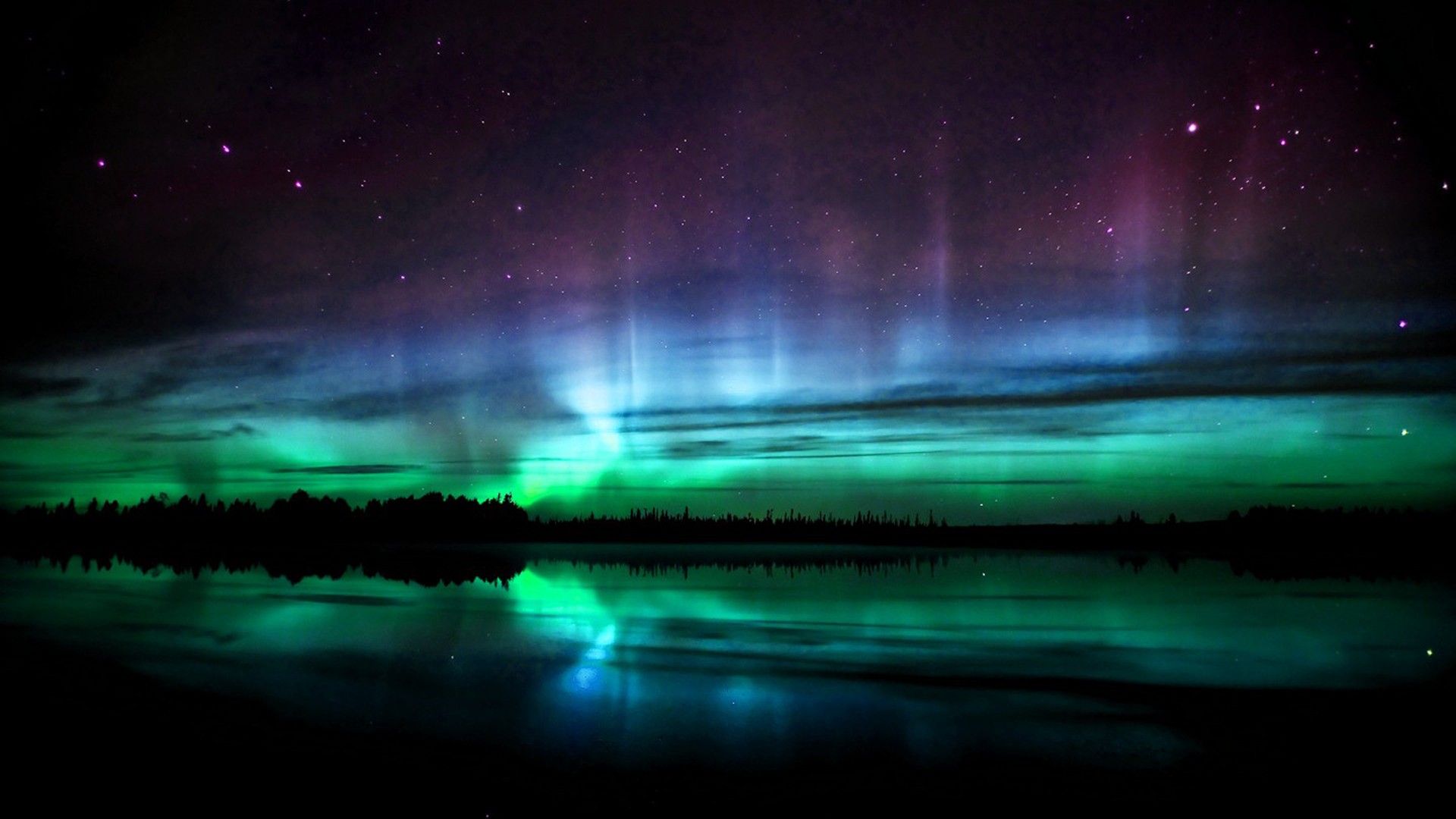 green, Lights, Aurora, Borealis Wallpaper