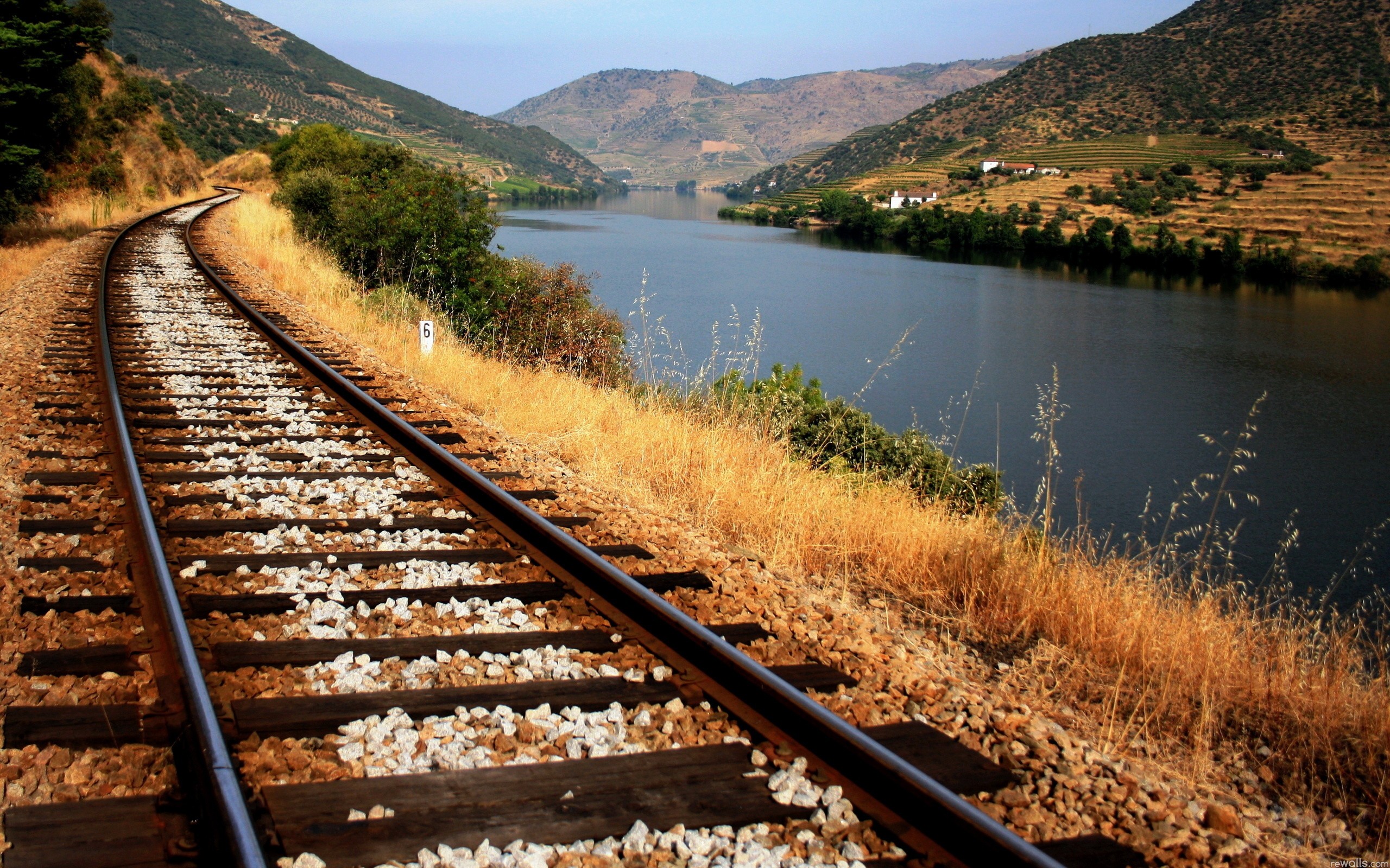 water, Landscapes, Railroads Wallpaper