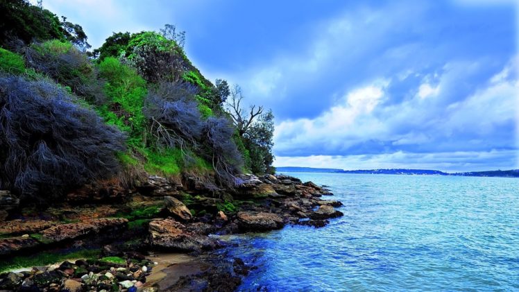 clouds, Landscapes, Islands, Sea HD Wallpaper Desktop Background