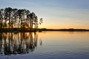sunset, Nature, Trees, Lakes, Reflections