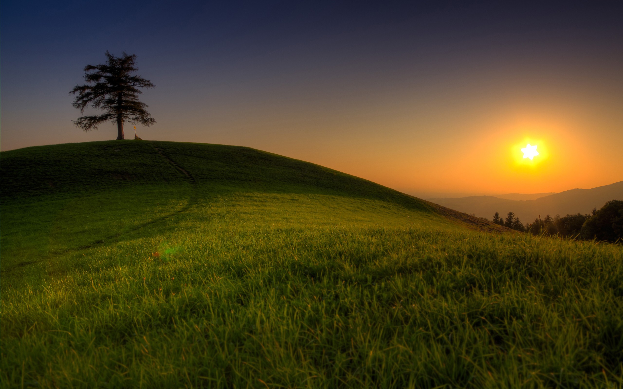 sunset, Landscapes, Fields Wallpaper
