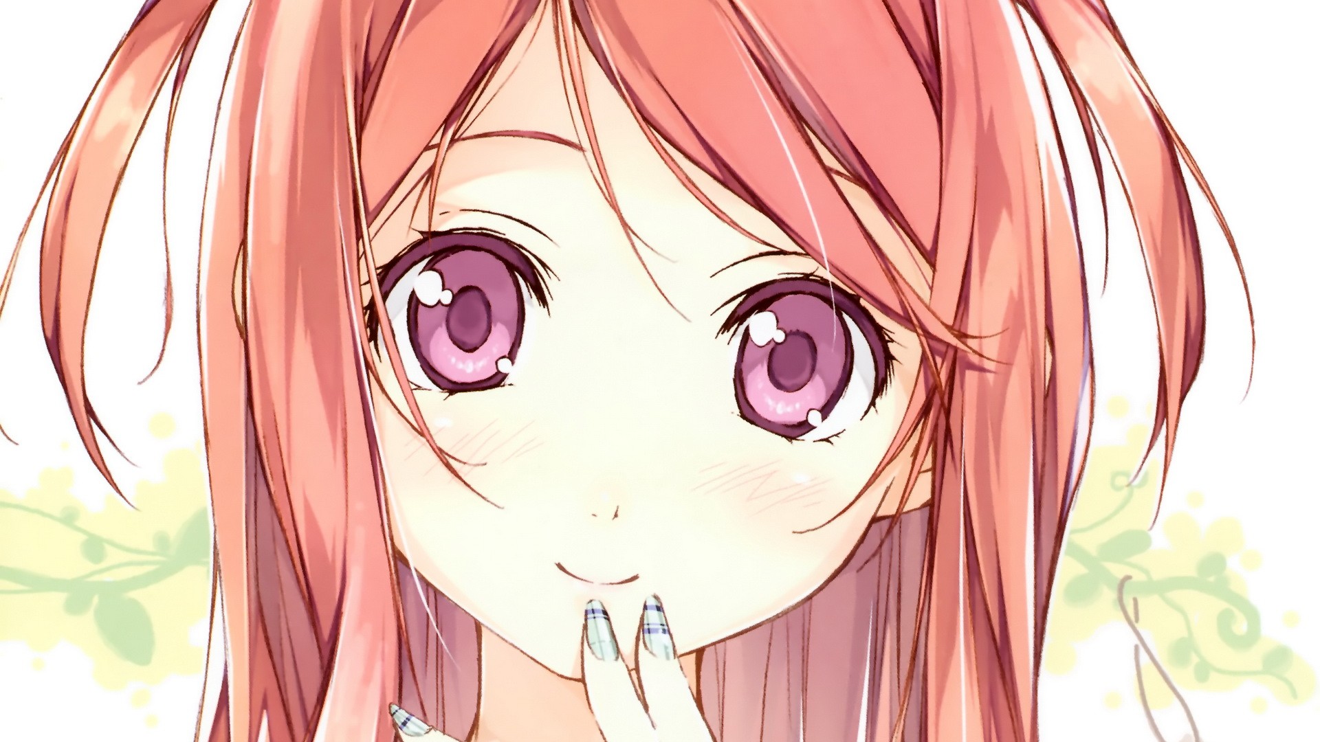 Cute Anime Girl Blushing And Smiling