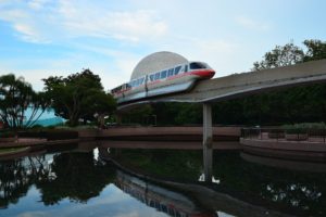 cityscapes, Architecture, Trains, Urban, Epcot, Monorail, Reflections