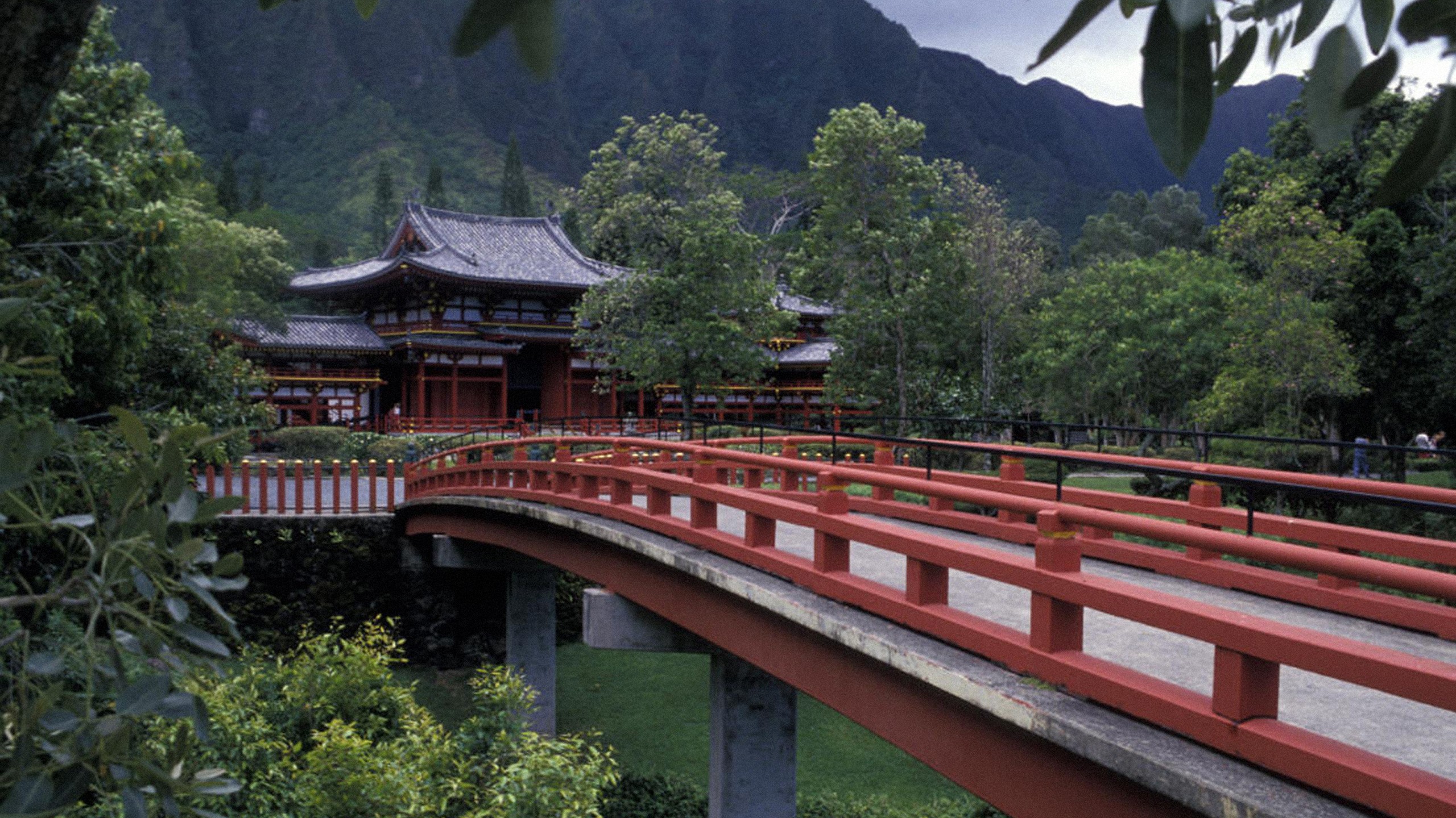 forests, Architecture, Bridges, Temples Wallpaper