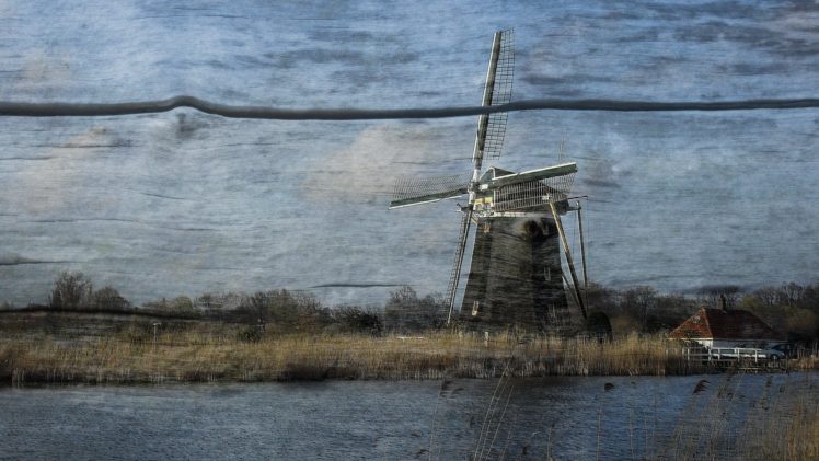 landscapes, Textures, Digital, Art, Windmills, Mills HD Wallpaper Desktop Background