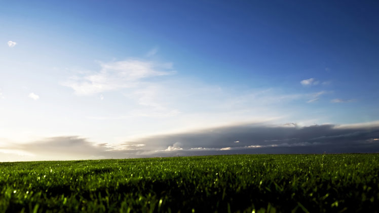 clouds, Landscapes, Grass, Fields HD Wallpaper Desktop Background