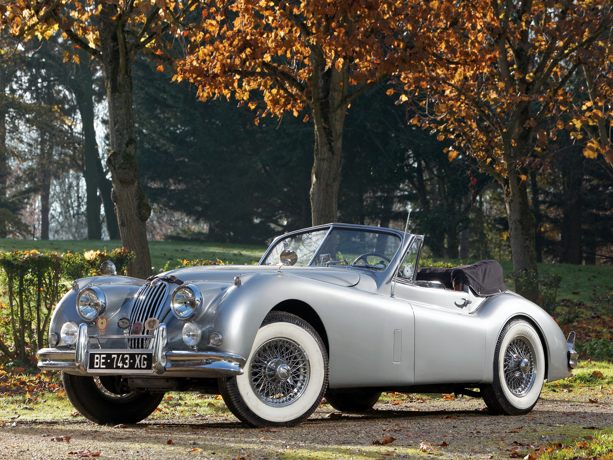 1954, Jaguar, Xk140, Drophead, Coupe, Retro Wallpaper