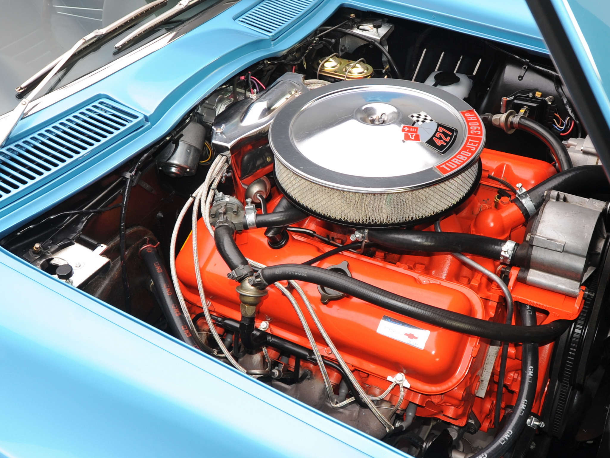 1967, Chevrolet, Corvette, Stingray, L36, 427, 390hp, Convertible,  c 2 , Muscle, Supercar, Classic, Engine Wallpaper