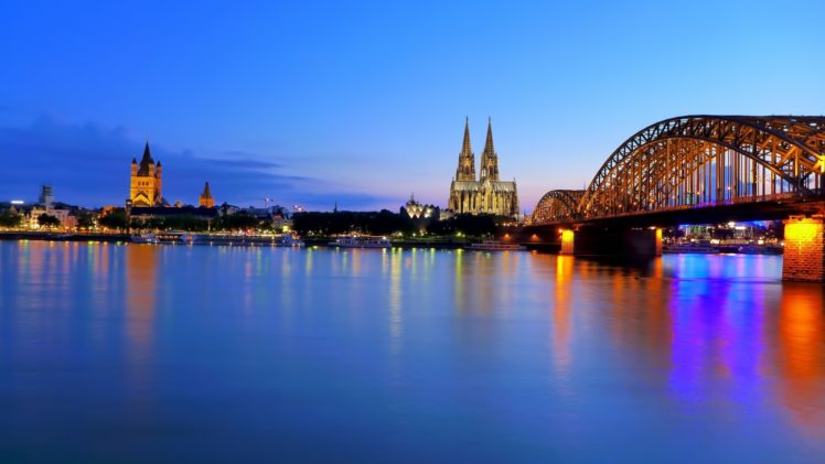 cityscapes, Shore, Bridges, Cologne HD Wallpaper Desktop Background