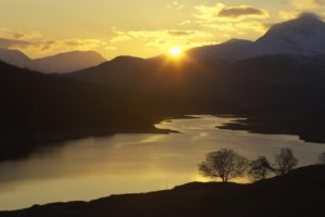 sunset, Garry, Western, Scotland, Highlands