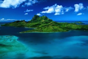 landscapes, French, Polynesia, Aerial, Bora, Bora