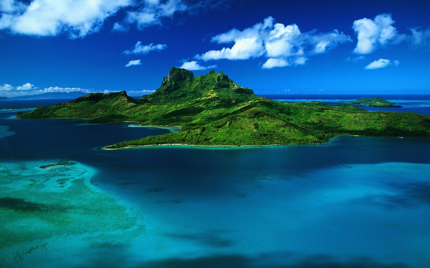 landscapes, French, Polynesia, Aerial, Bora, Bora Wallpaper