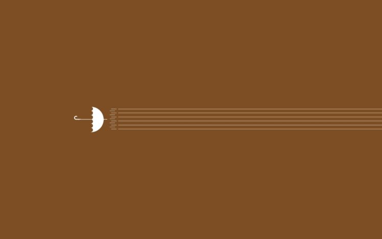 minimalistic, Brown, Umbrellas, Brown, Background HD Wallpaper Desktop Background