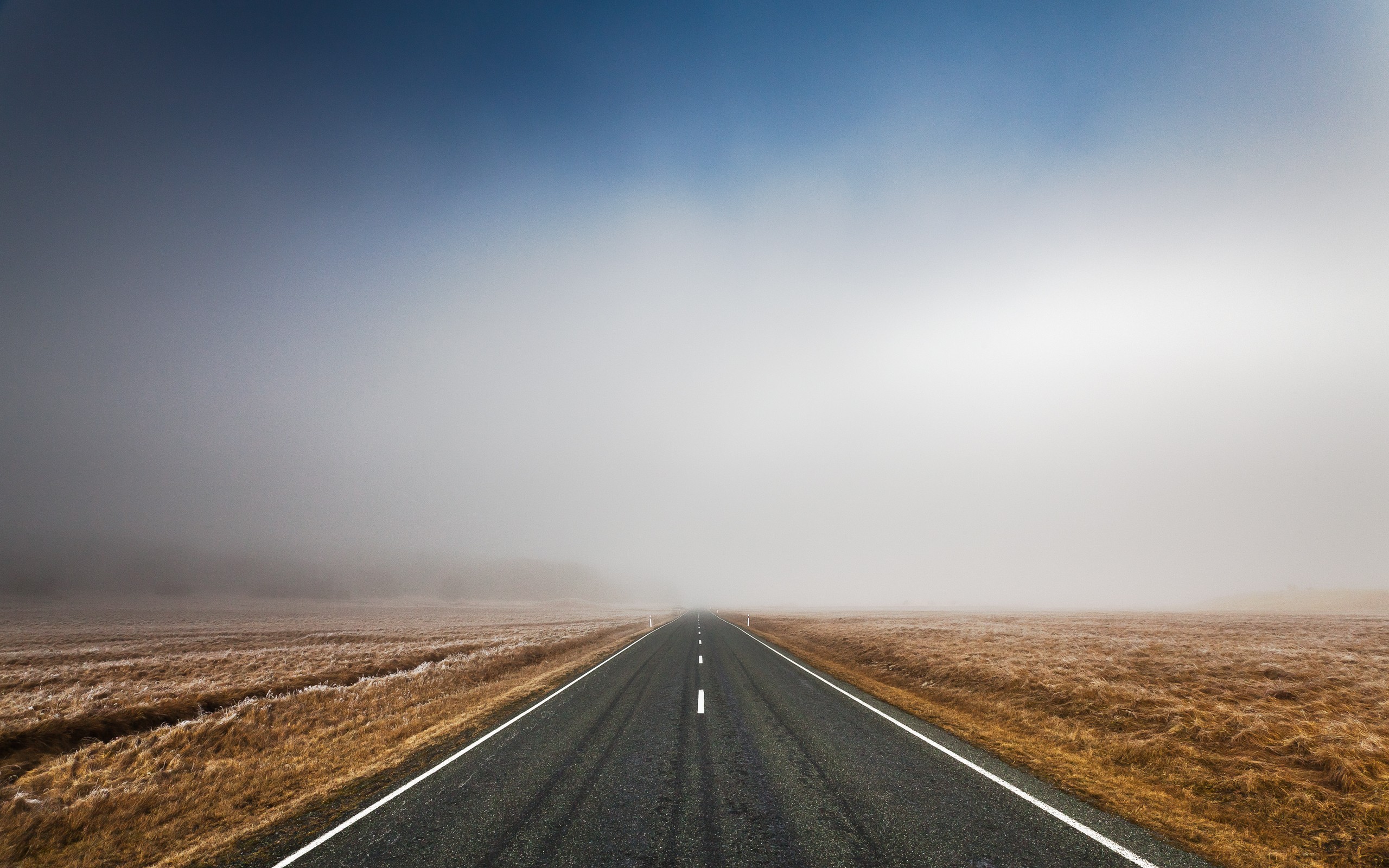 landscapes, Mist, Roads Wallpaper