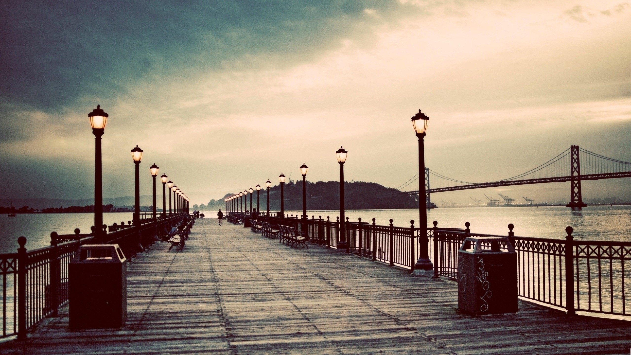 abstract, Vintage, Pier Wallpaper
