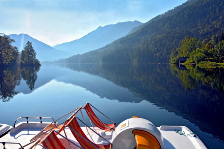 mountains, Morning, Lake, Forest, Reflection HD Wallpaper Desktop Background