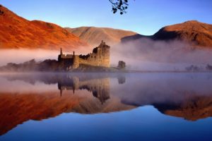landscapes, Castles, Architecture, Fog, Mist, Buildings, Scotland, Castle