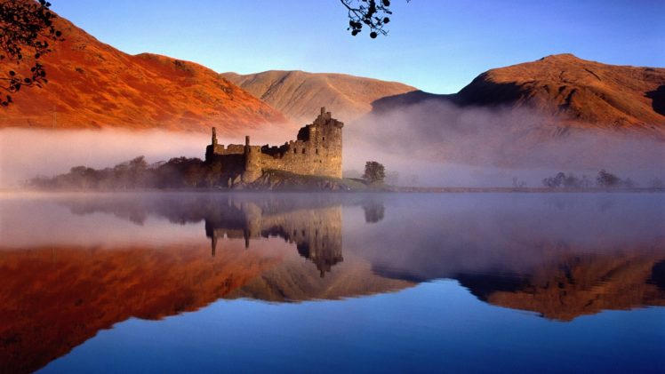 landscapes, Castles, Architecture, Fog, Mist, Buildings, Scotland, Castle HD Wallpaper Desktop Background