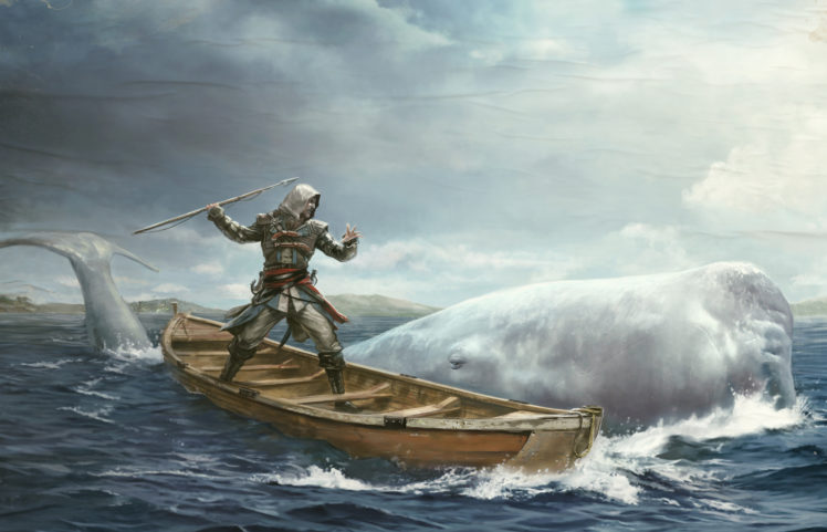 assassins, Creed, 4, Black, Flag, Boats, Warrior, Fantasy, Whale HD Wallpaper Desktop Background