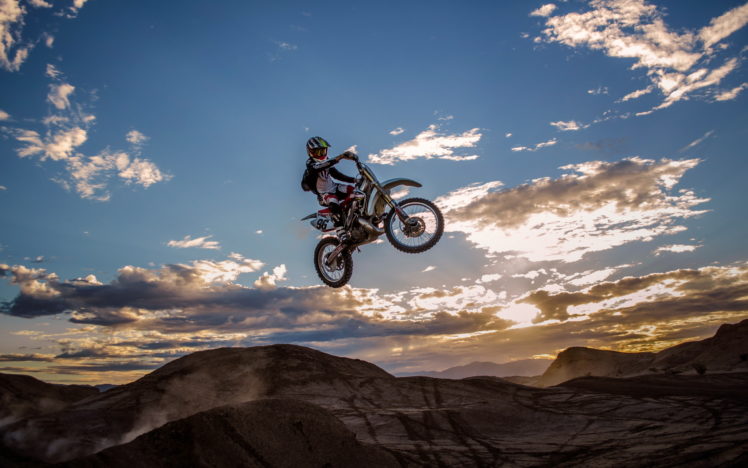 sky, Sport, Jump, Bike, Dirtbike, Moto HD Wallpaper Desktop Background
