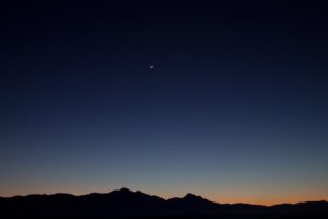 sunset, Landscapes, Moon, Night, Sky, Silhoutte, Crescent, Moon