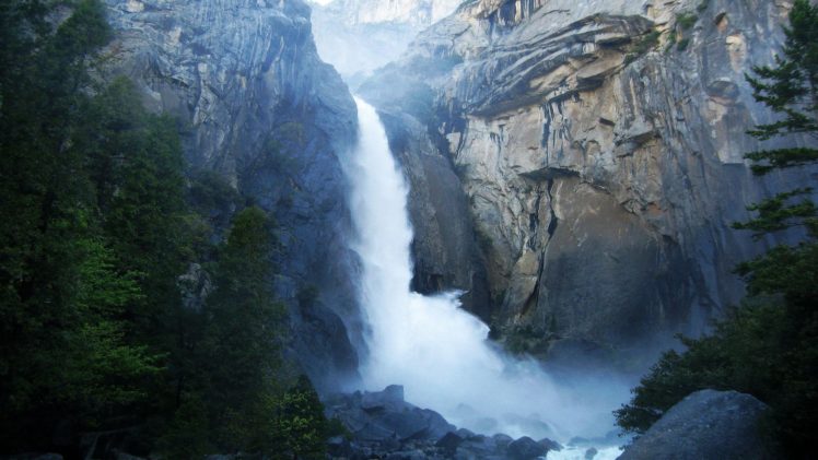 mountains, Landscapes, Nature, Waterfalls HD Wallpaper Desktop Background