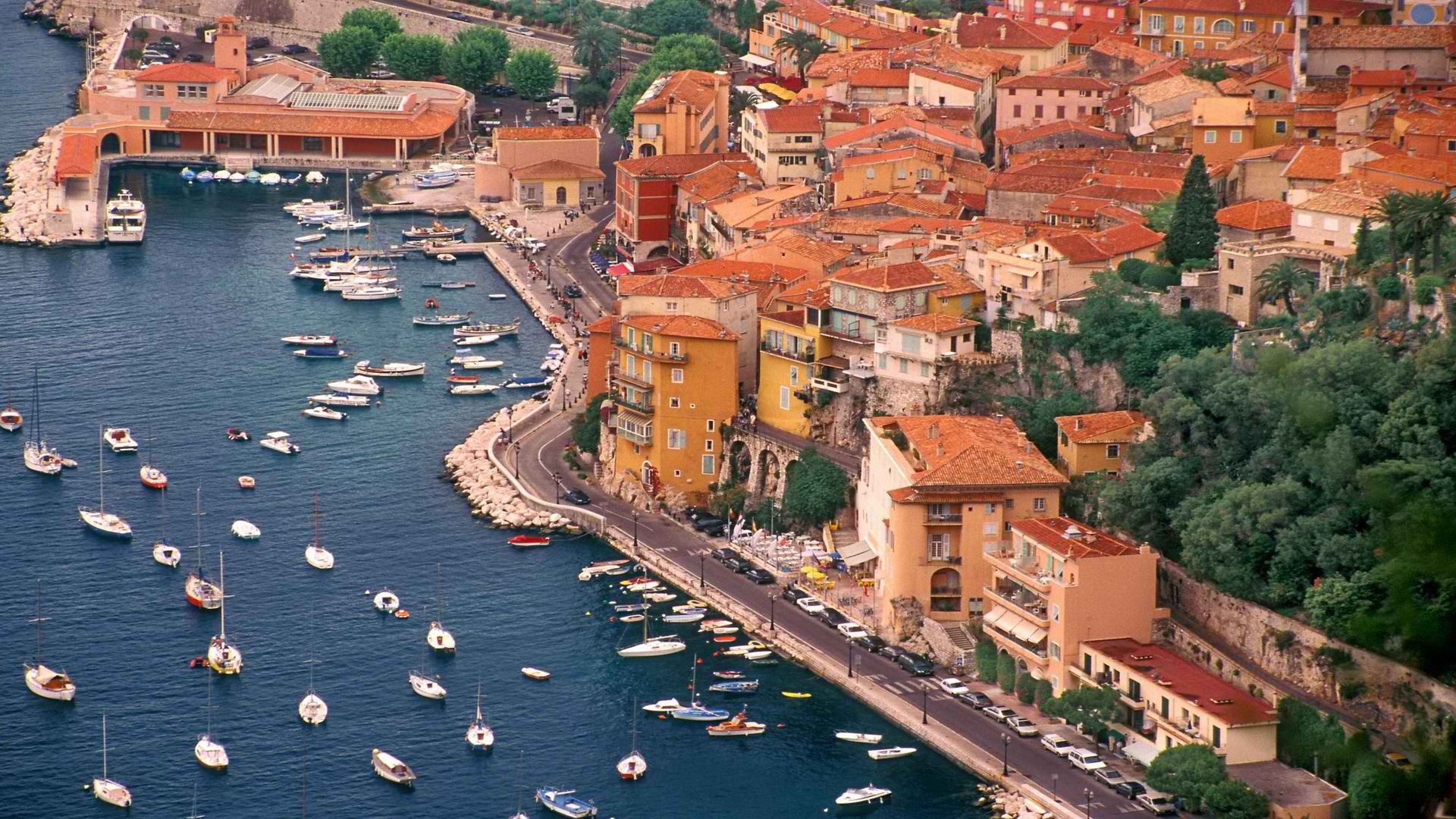 trees, Ships, France, Boats, Roads, Harbor Wallpaper