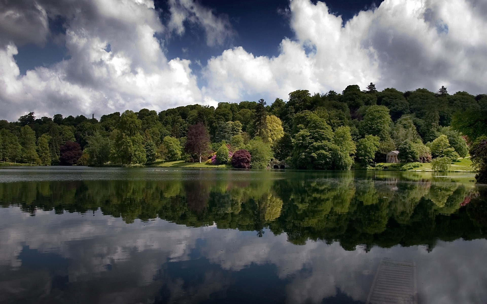 water, Forests, Lakes, Skyscapes, Reflections Wallpaper