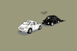 minimalistic, Cars, Darth, Vader, Funny, Artwork, Volkswagen, Beetle, I, Am, Your, Father