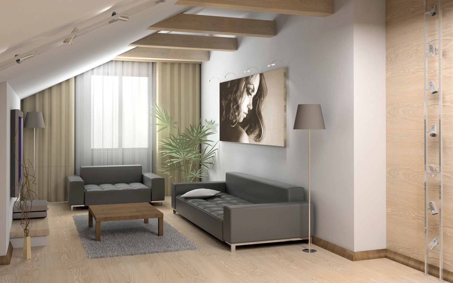 couch, Architecture, Gray, Interior, Living, Room, Interior, Designs Wallpaper