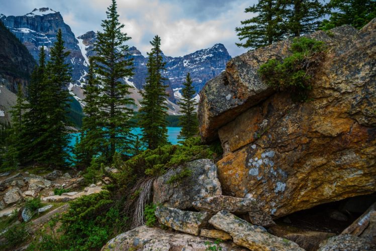 alberta, Canada, Lake, Mountains HD Wallpaper Desktop Background