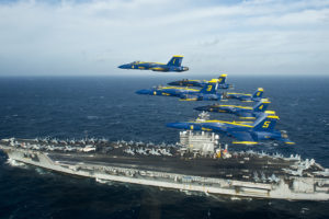 blue, Angels, Jet, Aircraft, Carrier, Ocean, Military