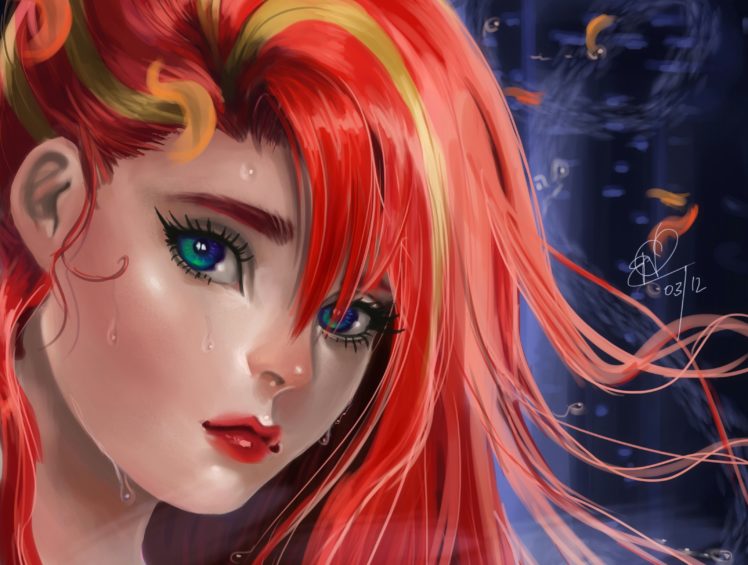 disney, The, Little, Mermaid, Face, Glance, Hair, Redhead, Girl, Cartoons, Girls HD Wallpaper Desktop Background