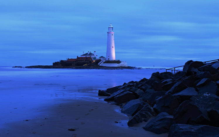 lighthouse, Rocks HD Wallpaper Desktop Background