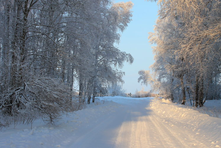 seasons, Winter, Roads, Snow, Nature HD Wallpaper Desktop Background