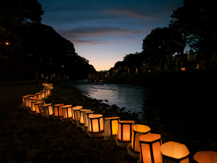japanese, Lantern, Lamp, Light, Asian, Oriental, Bokeh, River HD Wallpaper Desktop Background