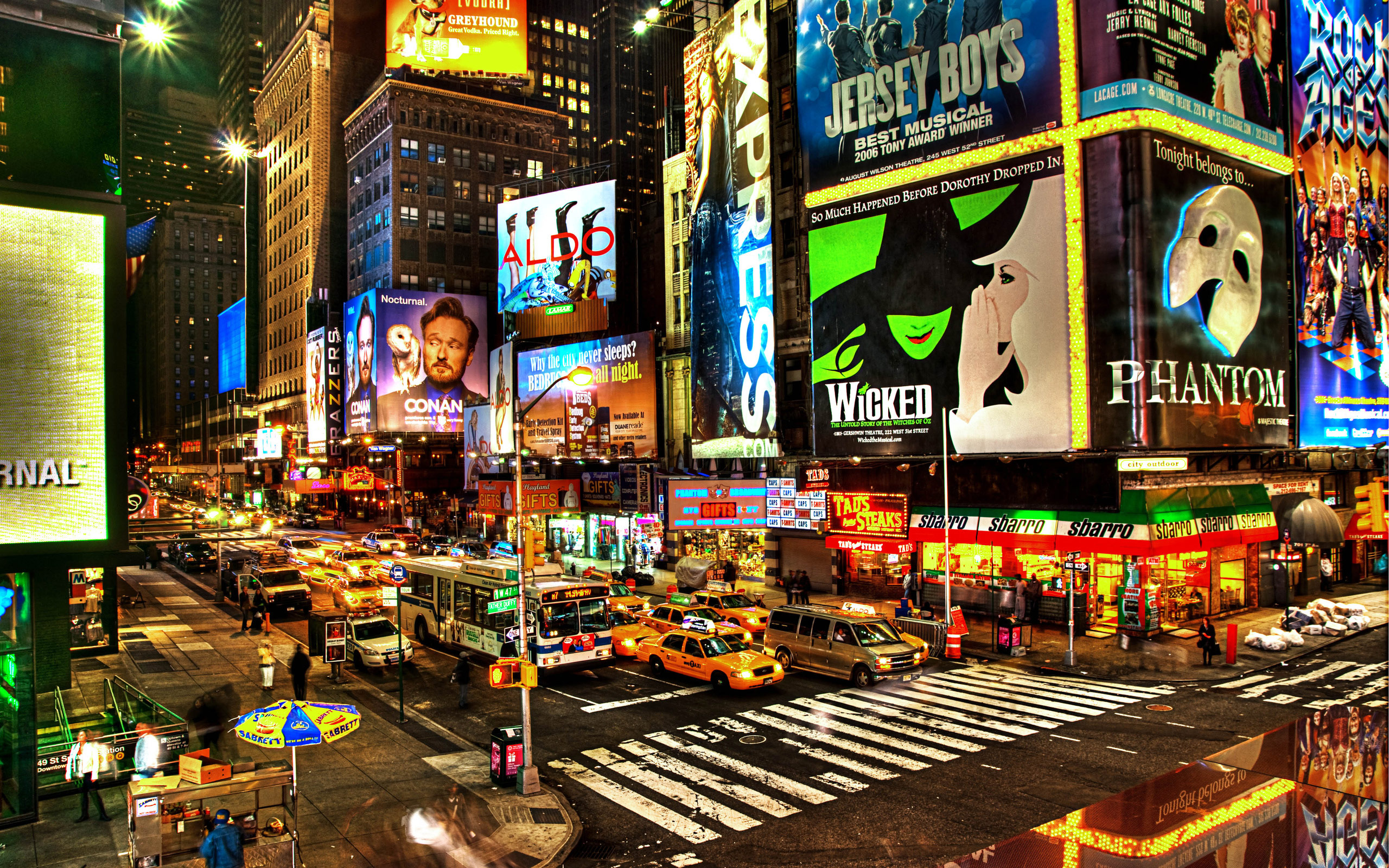 Times Square New York Usa City Cities Neon Lights Traffic Times Square New York Usa City Cities Neon Lights Traffic
