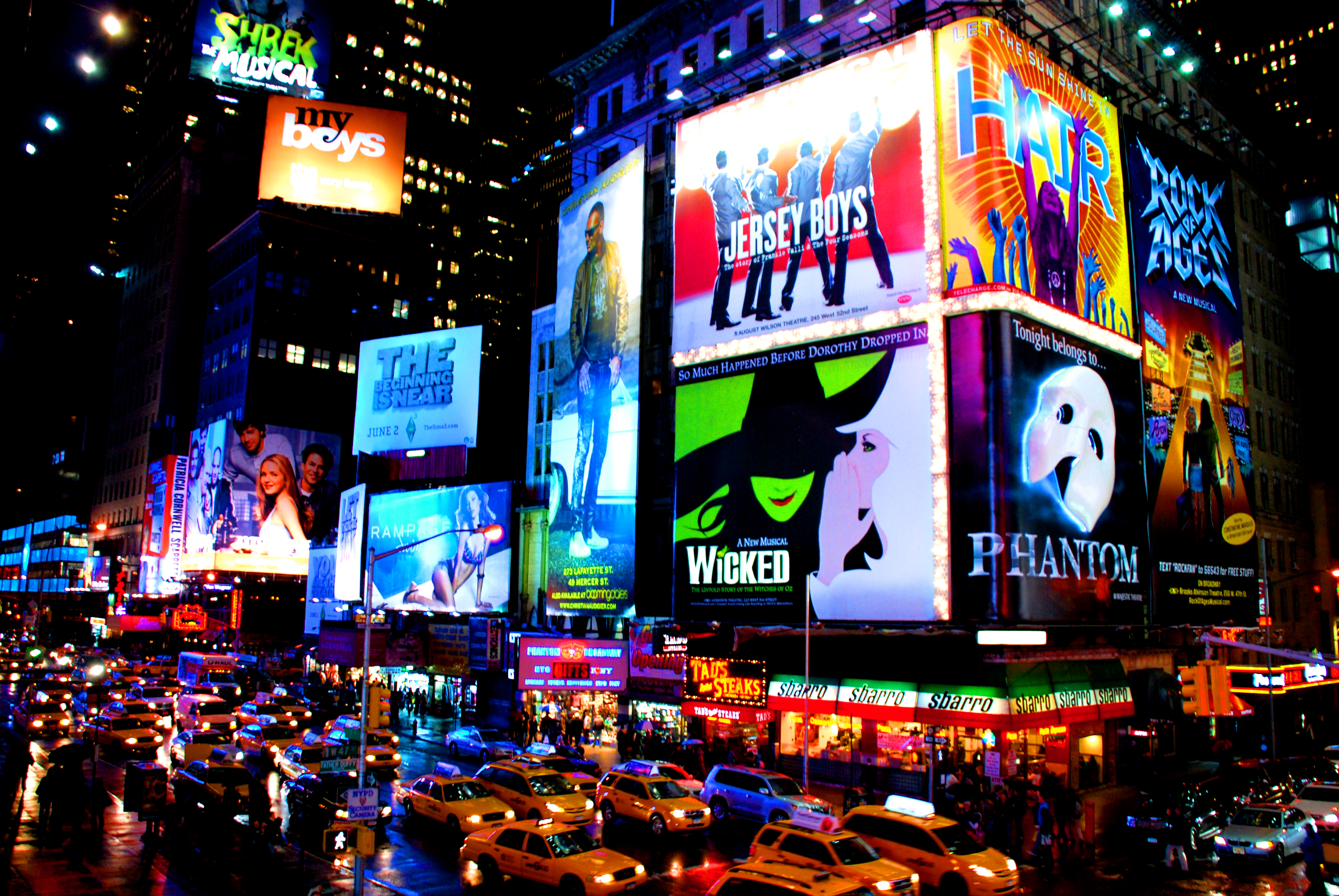 times, Square, New, York, Usa, City, Cities, Neon, Lights, Traffic