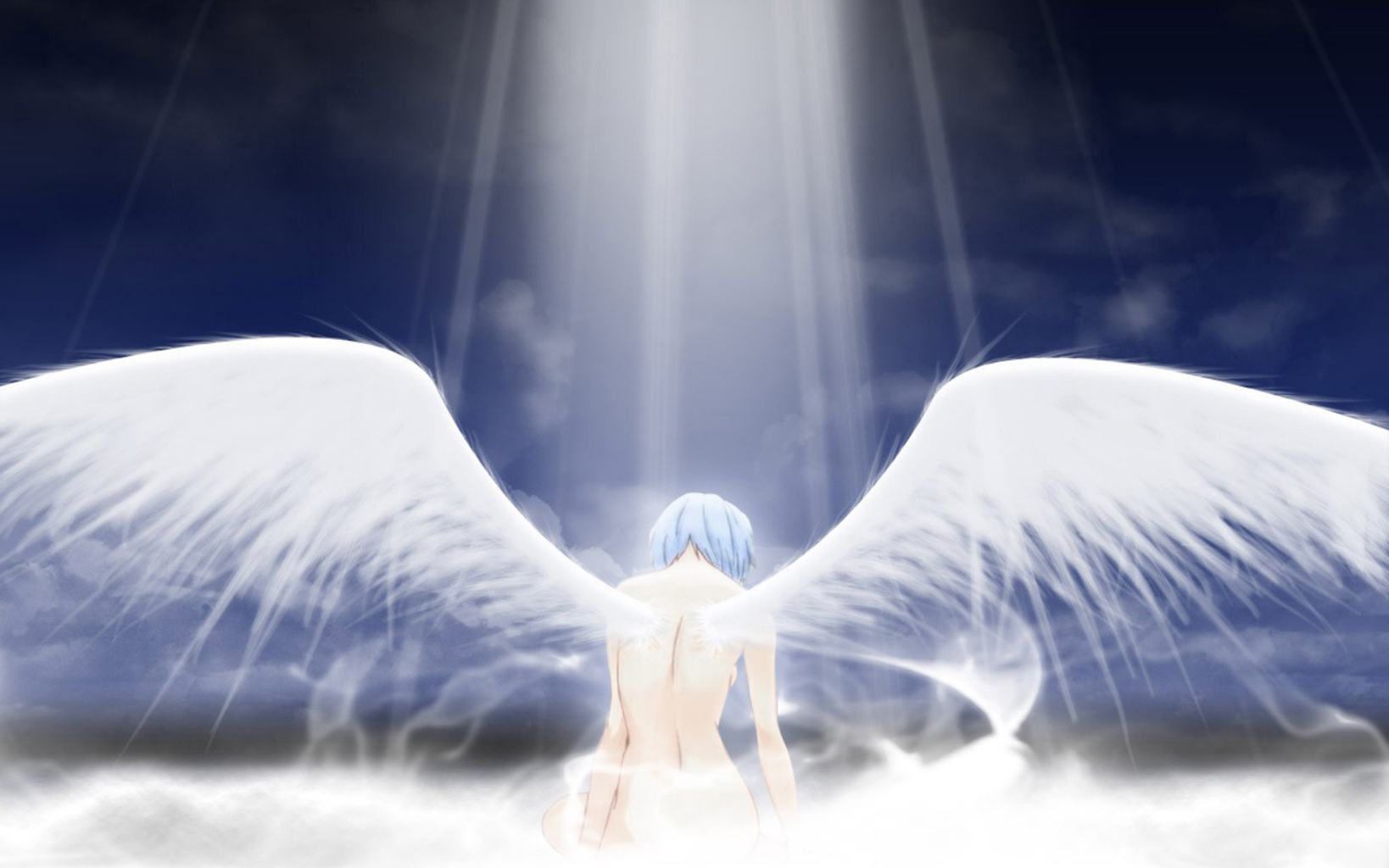 angels, Wings, Ayanami, Rei, Neon, Genesis, Evangelion, Sunlight Wallpaper