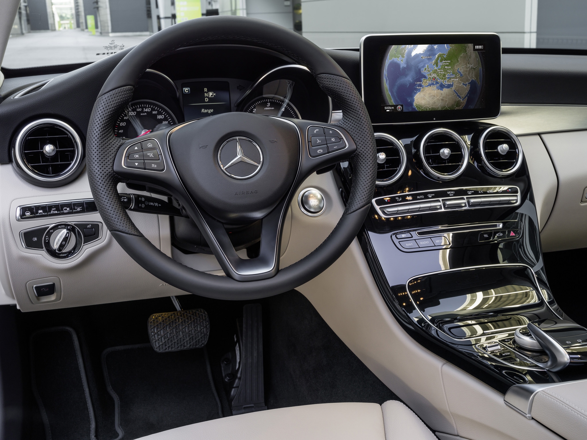 2014, Mercedes, Benz, C250, Bluetec,  w205 , Luxury, Interior Wallpaper